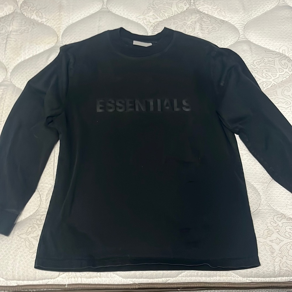 Black fear of god essentials long sleeve